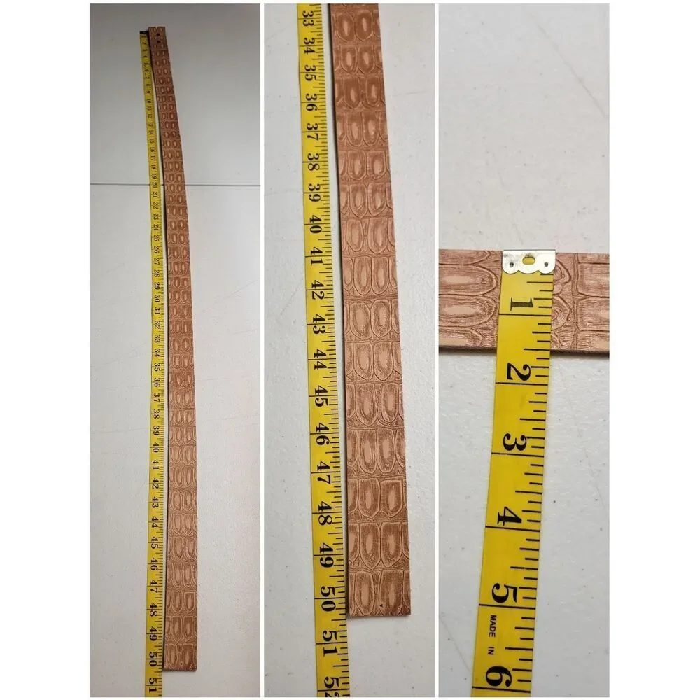 Tan Croc-Embossed Leather Belt Uncut Unfinished Blank